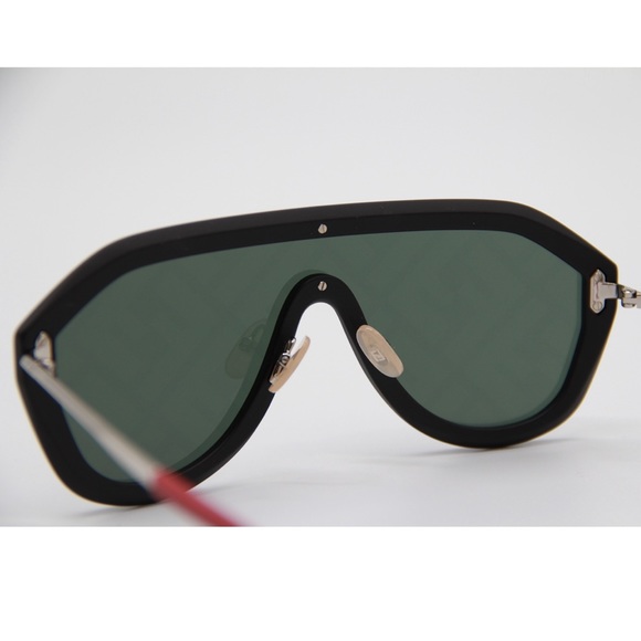 NEW FENDI FF M0039/G/S 807 BLACK SHIELD SUNGLASSES - Picture 9 of 11